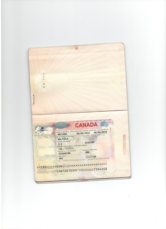 加拿大访友签证（曾拒签）